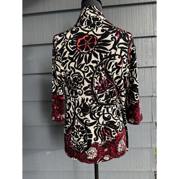 Chicos Travelers Women's‎ Open Front Boho Floral Blouse Size 0 With Pockets! - Picture 3 of 5